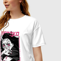 Футболка оверсайз женская Клинок, рассекающий демонов, Незуко, цвет: белый — фото 2