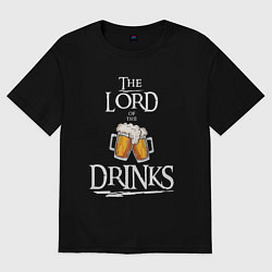 Футболка оверсайз женская The lord of the drinks, цвет: черный