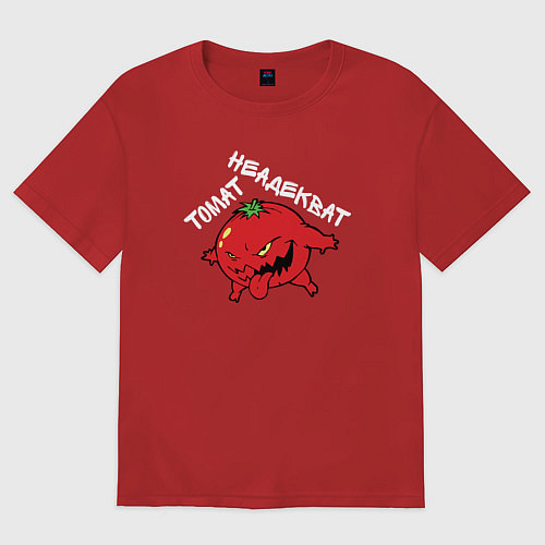 Женская футболка оверсайз Томат неадекват / Красный – фото 1