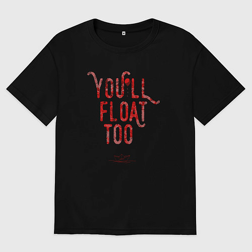 Женская футболка оверсайз Ты тоже будешь плавать / Черный – фото 1