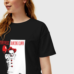 Футболка оверсайз женская Пеннивайз танцующий клоун, цвет: черный — фото 2