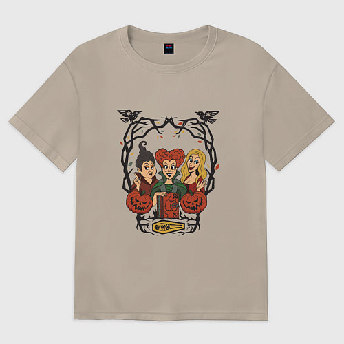 Женская футболка оверсайз Сестры Сандерсон Hocus Pocus / Миндальный – фото 1