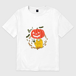 Футболка оверсайз женская Крутая тыква, цвет: белый