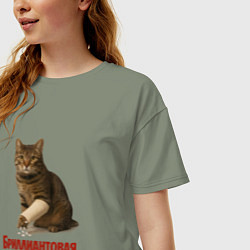 Футболка оверсайз женская Бриллиантовая лапа, цвет: авокадо — фото 2