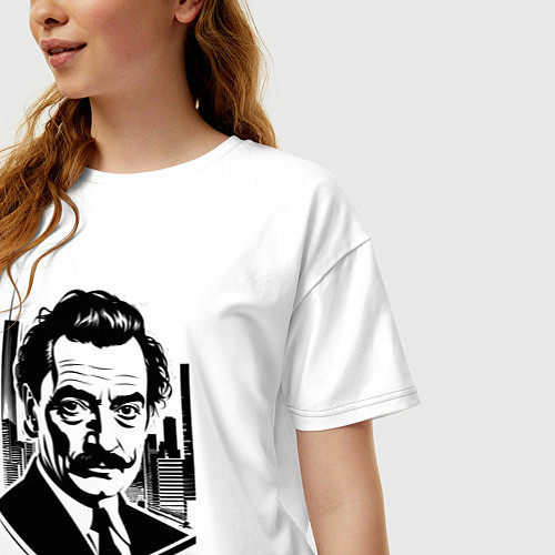 Женская футболка оверсайз Сальвадор Дали в городском стиле / Белый – фото 3