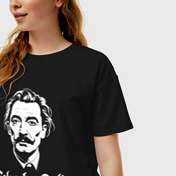 Футболка оверсайз женская Сальвадор Дали сюрреалистический, цвет: черный — фото 2