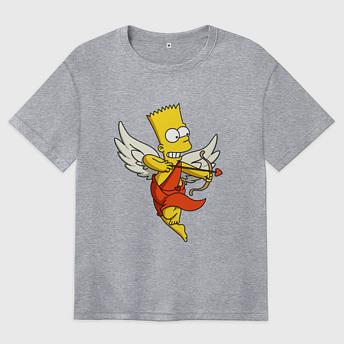 Женская футболка оверсайз Барт Симпсон амур / Меланж – фото 1