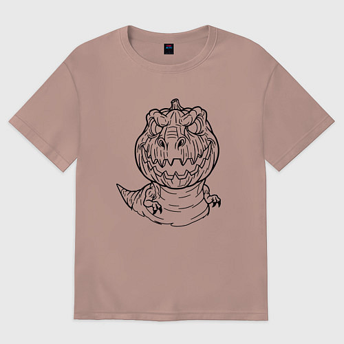 Женская футболка оверсайз Лампозавр Джека / Пыльно-розовый – фото 1