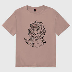 Футболка оверсайз женская Лампозавр Джека, цвет: пыльно-розовый