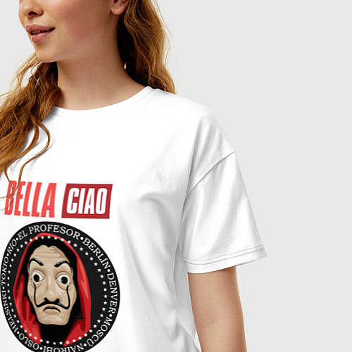 Женская футболка оверсайз Bella ciao heroes / Белый – фото 3