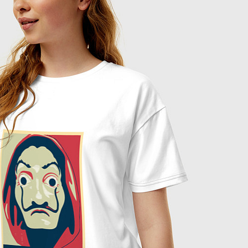 Женская футболка оверсайз Money / Белый – фото 3