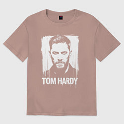 Футболка оверсайз женская Том Харди в краске экспрессия, цвет: пыльно-розовый