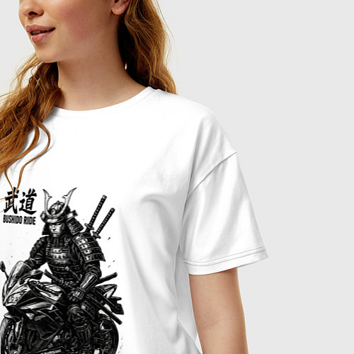 Женская футболка оверсайз Bushido ride / Белый – фото 3