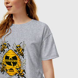 Футболка оверсайз женская Wu-tang clan пчелки, цвет: меланж — фото 2