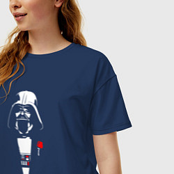 Футболка оверсайз женская Твой отец, цвет: тёмно-синий — фото 2