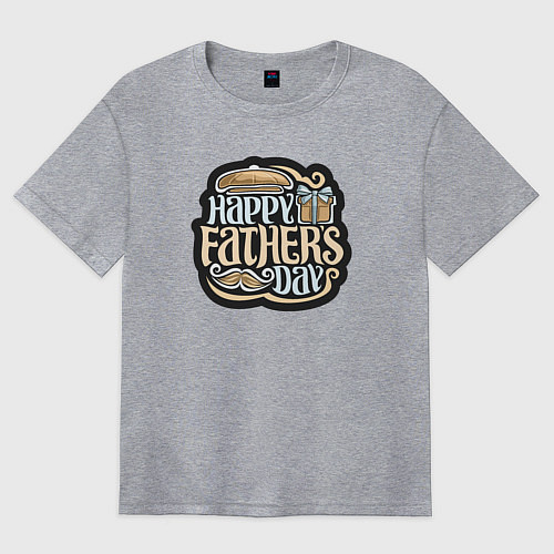 Женская футболка оверсайз Счастливого дня отца / Меланж – фото 1