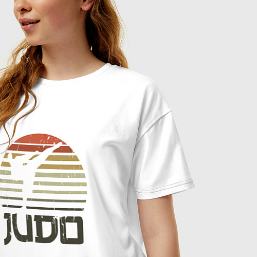 Женская футболка оверсайз Judo fighter / Белый – фото 3