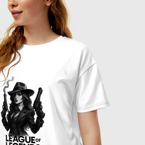 Женская футболка оверсайз Мисс фортуна Нуар League of Legends / Белый – фото 3