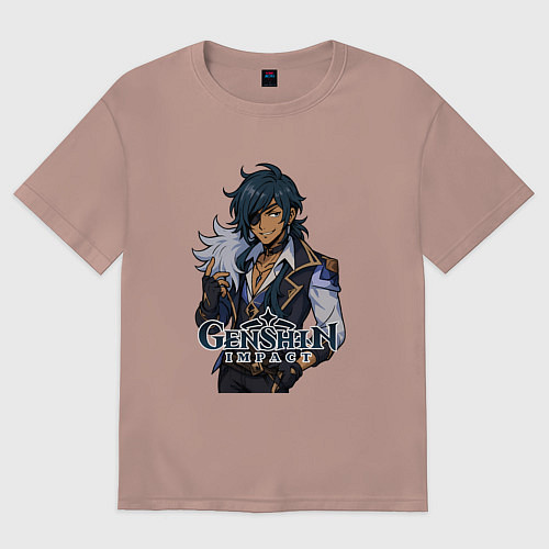 Женская футболка оверсайз Кейа Genshin Impact / Пыльно-розовый – фото 1