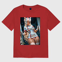 Футболка оверсайз женская Косплей медсестры от Мирко, цвет: красный