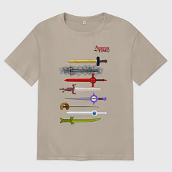 Футболка оверсайз женская Adventure time swords, цвет: миндальный