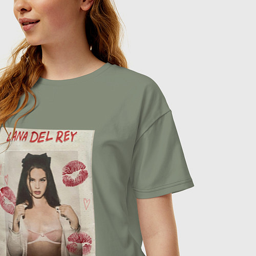 Женская футболка оверсайз Lana Del Rey постер / Авокадо – фото 3