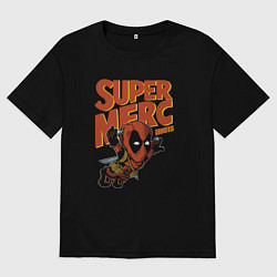 Футболка оверсайз женская Super merc mouth, цвет: черный
