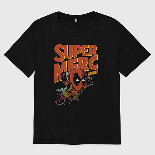 Женская футболка оверсайз Super merc mouth / Черный – фото 1