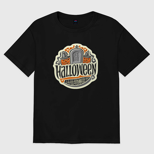 Женская футболка оверсайз 31 октября - хэллоуин / Черный – фото 1