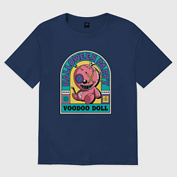 Футболка оверсайз женская Halloween voodoo doll, цвет: тёмно-синий