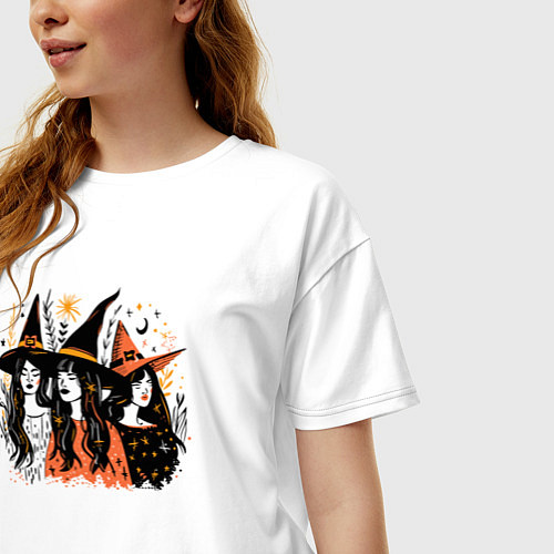 Женская футболка оверсайз Три ведьмы / Белый – фото 3
