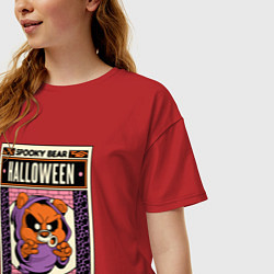 Футболка оверсайз женская Halloween spooky bear, цвет: красный — фото 2