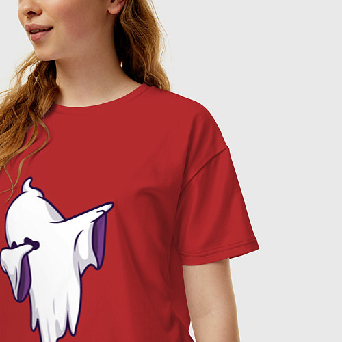 Женская футболка оверсайз Dab ghost / Красный – фото 3