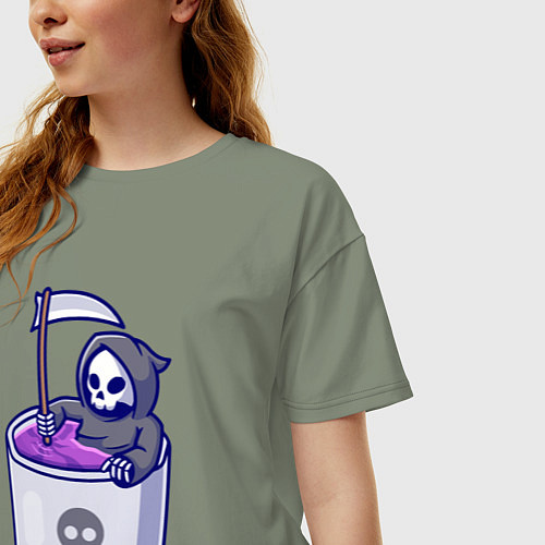 Женская футболка оверсайз Ванна смерти / Авокадо – фото 3