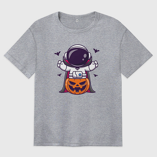 Женская футболка оверсайз Spaceman halloween / Меланж – фото 1