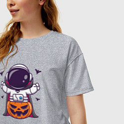 Футболка оверсайз женская Spaceman halloween, цвет: меланж — фото 2