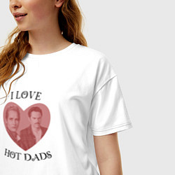 Футболка оверсайз женская Hot dads Twilight meme, цвет: белый — фото 2