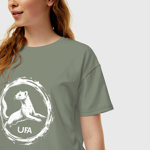 Женская футболка оверсайз Куница ufa / Авокадо – фото 3