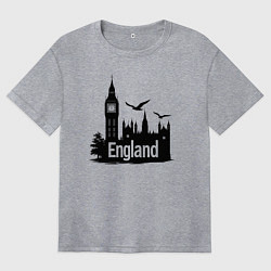 Футболка оверсайз женская Англия: величие Биг-Бена, цвет: меланж