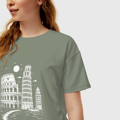 Женская футболка оверсайз Величие Италии / Авокадо – фото 3