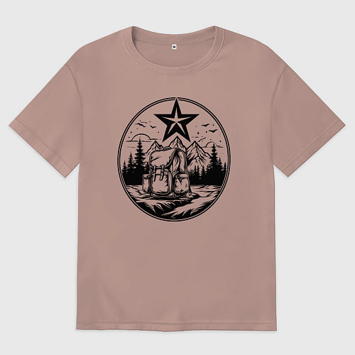 Женская футболка оверсайз Советский путешественник / Пыльно-розовый – фото 1