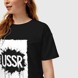 Футболка оверсайз женская СССР в стиле граффити, цвет: черный — фото 2