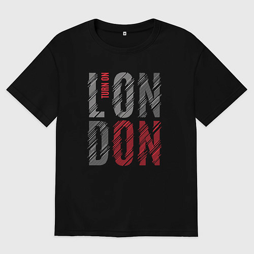 Женская футболка оверсайз Поверни на Лондон / Черный – фото 1