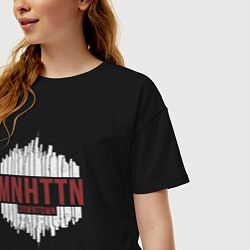 Футболка оверсайз женская Manhattan downtown, цвет: черный — фото 2