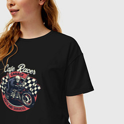 Футболка оверсайз женская Cafe racer garage, цвет: черный — фото 2