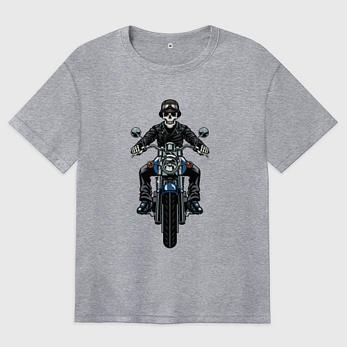 Женская футболка оверсайз Skeletor racer / Меланж – фото 1