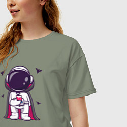 Футболка оверсайз женская Астронавт Дракула, цвет: авокадо — фото 2