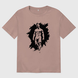 Футболка оверсайз женская Мускулистый торс мужчины, цвет: пыльно-розовый