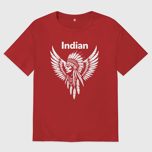 Женская футболка оверсайз Крылатый дух индейца / Красный – фото 1