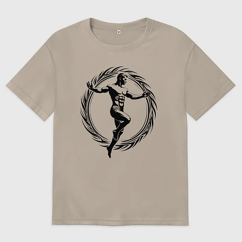 Женская футболка оверсайз Бег вечности / Миндальный – фото 1